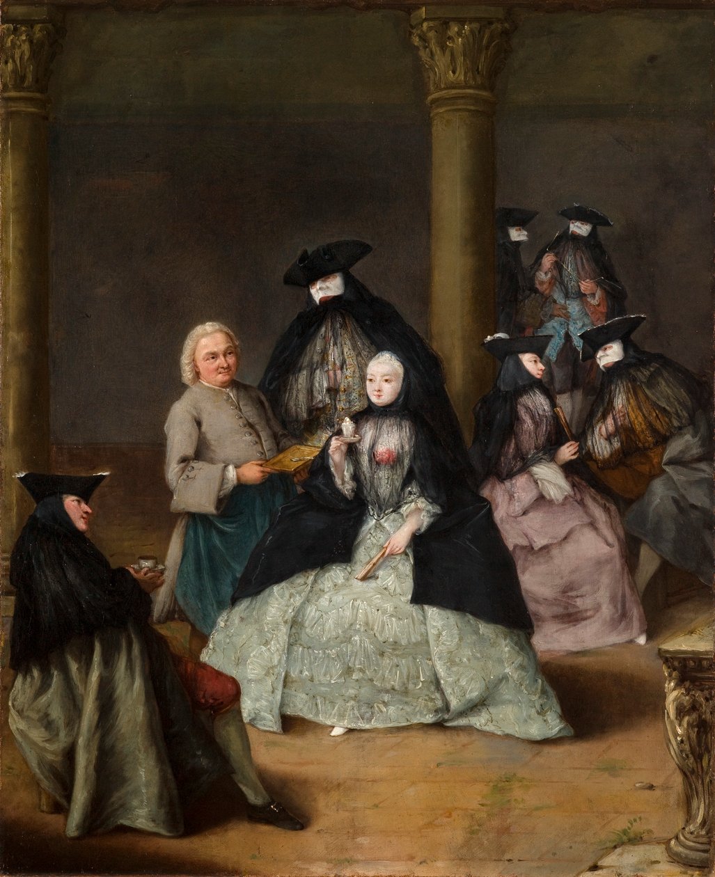 Fiesta de máscaras en un patio de Pietro Longhi