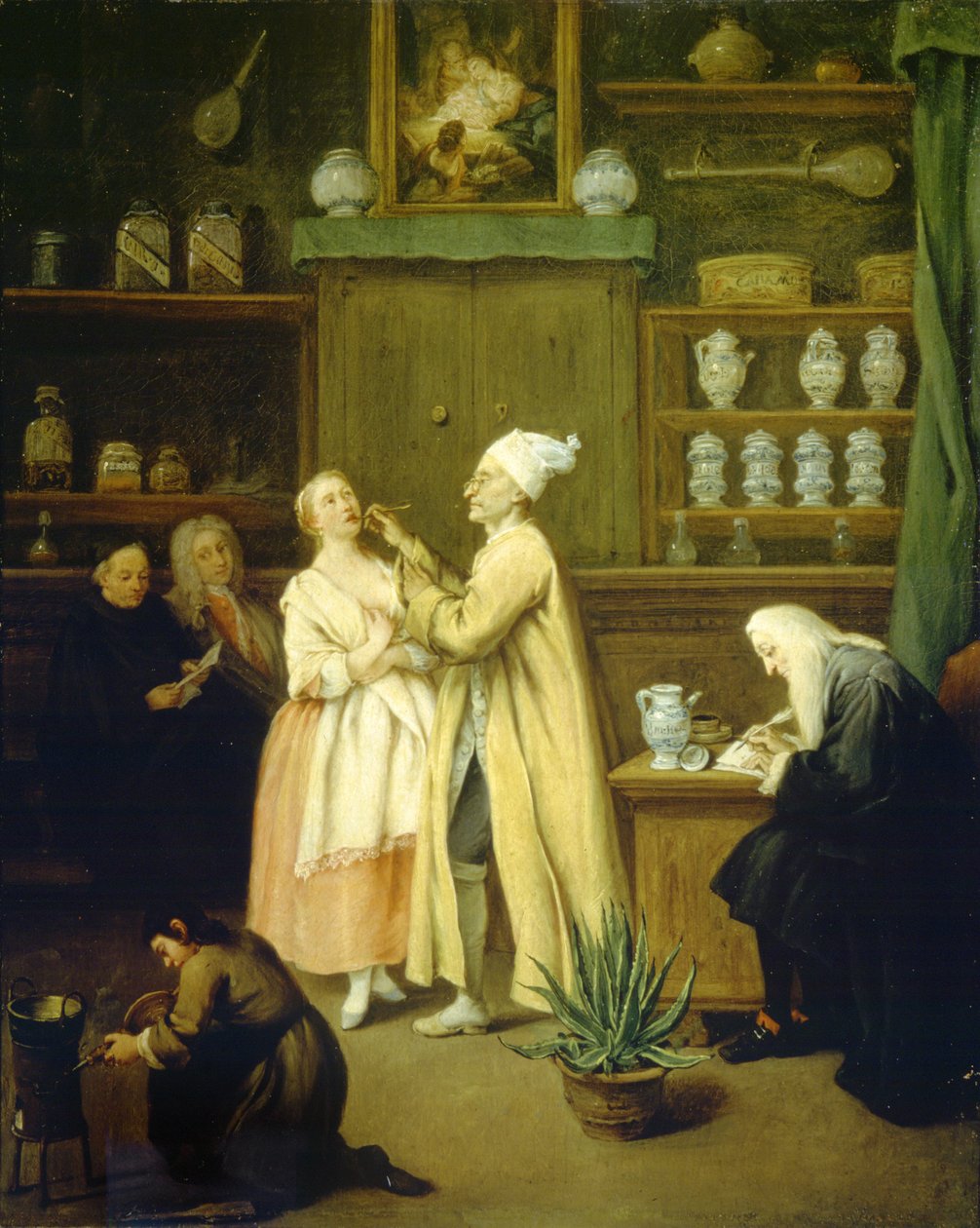 El boticario, c.1752 (óleo sobre lienzo) de Pietro Longhi