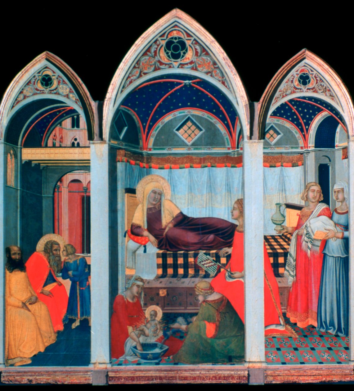 Nacimiento de la Virgen, 1342 de Pietro Lorenzetti