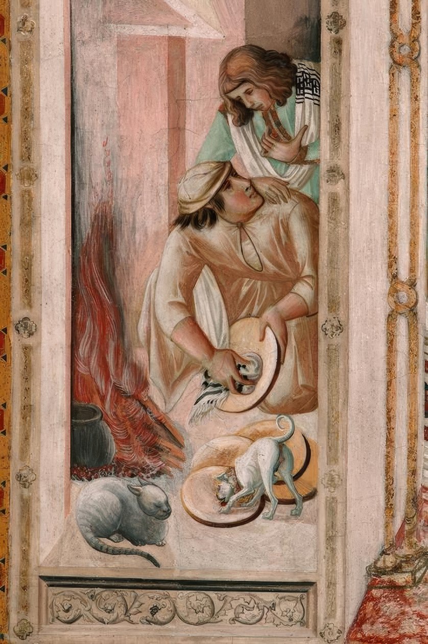 La última cena, cocina de Pietro Lorenzetti