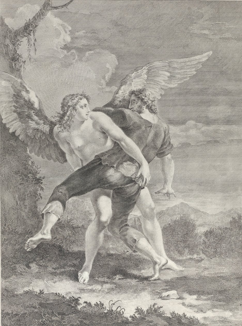 Jacob luchando con el ángel, 1730-39 de Pietro Monaco