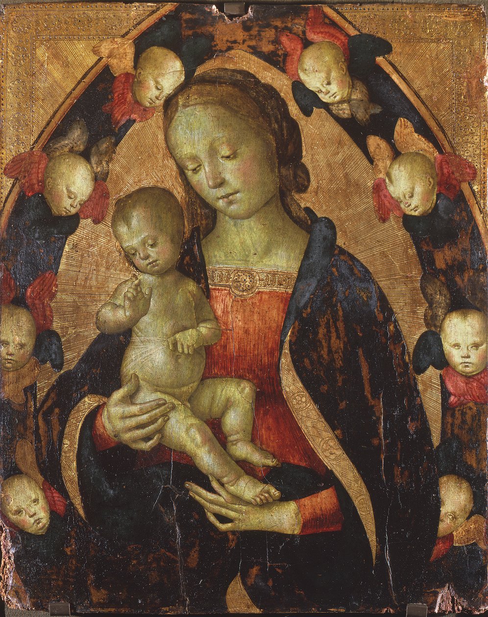 Madonna y el Niño rodeados de querubines, c.1475 de Pietro Perugino