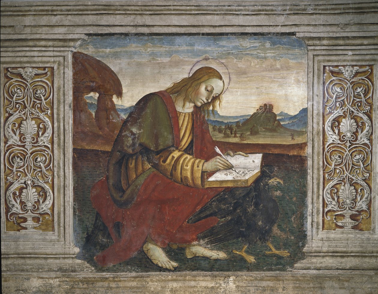 San Juan Evangelista (fresco) de Pietro Perugino