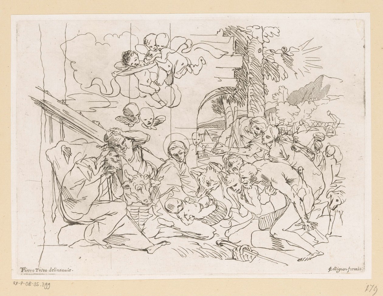 Adoración de los pastores de Pietro Testa