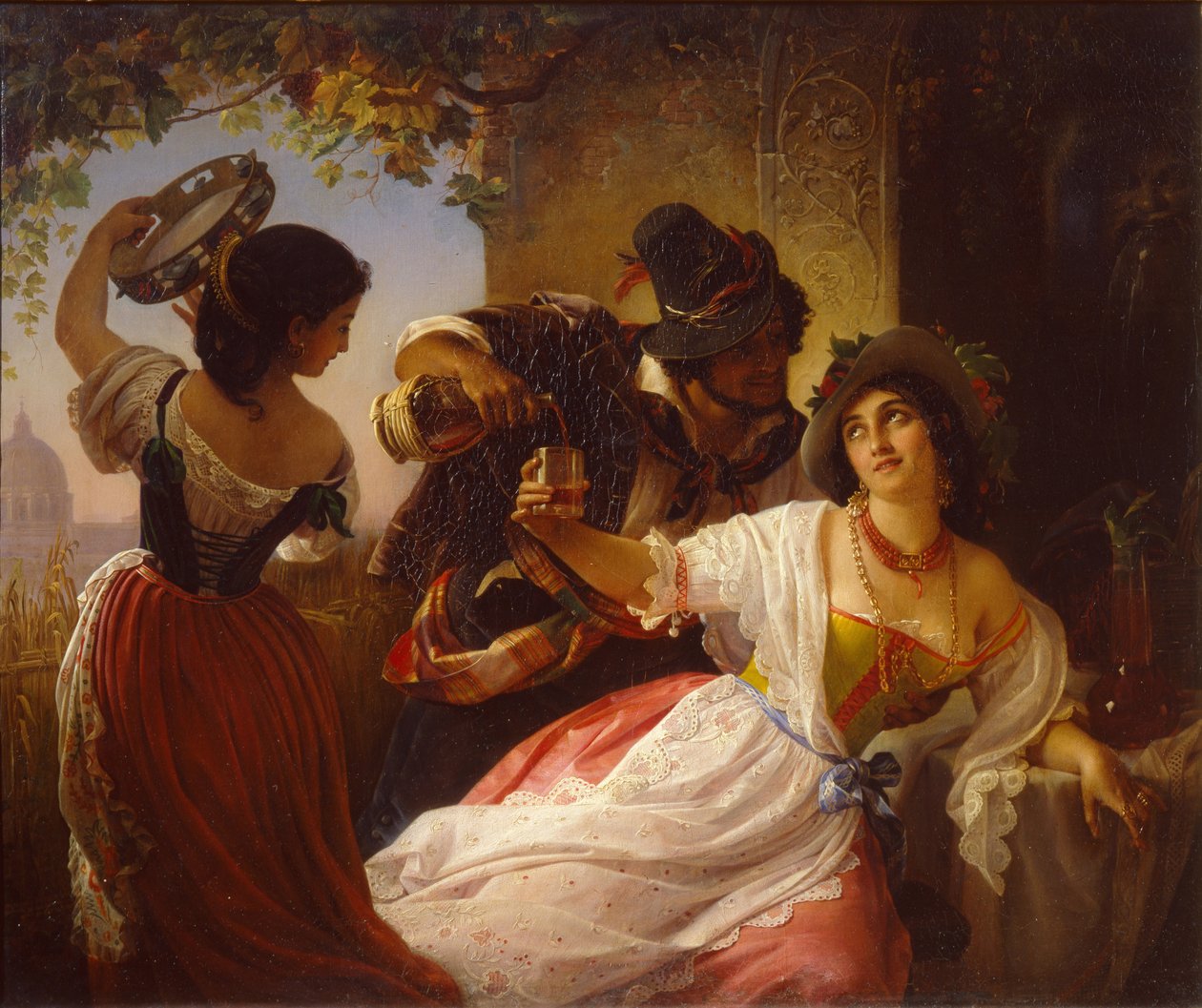 Celebración de Octubre en Roma, 1851 de Pimen Nikitich Orlov