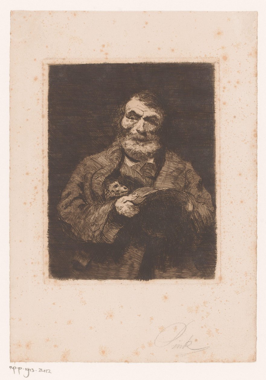 Hombre con mono de Pink (signed by artist)