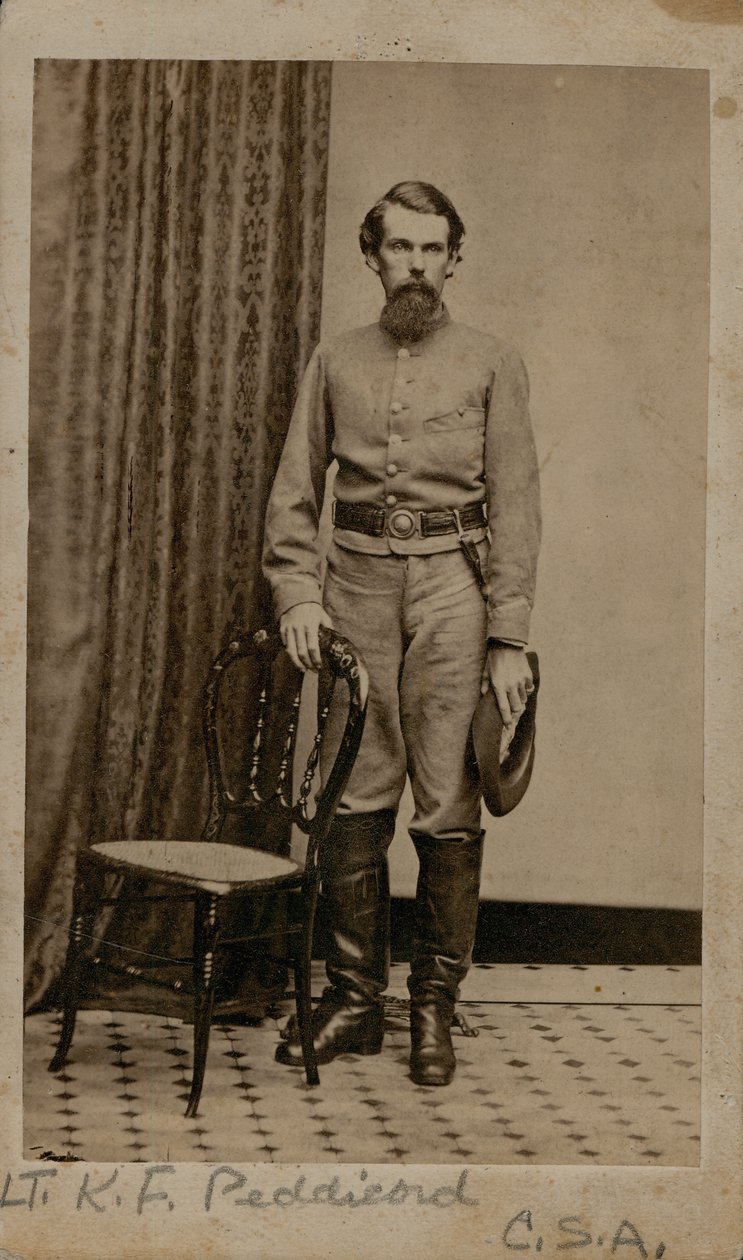 Kellion F. Peddicord, Teniente, Compañías B, 2ª Caballería de Kentucky (Confederado) de Pittsburg Cargo
