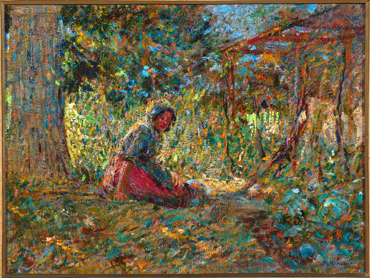 En el jardín, c.1891 de Plinio Nomellini