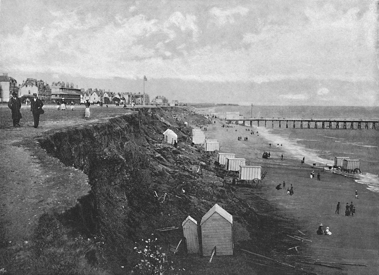 Clacton: La playa, c. 1896 de Poulton and Co