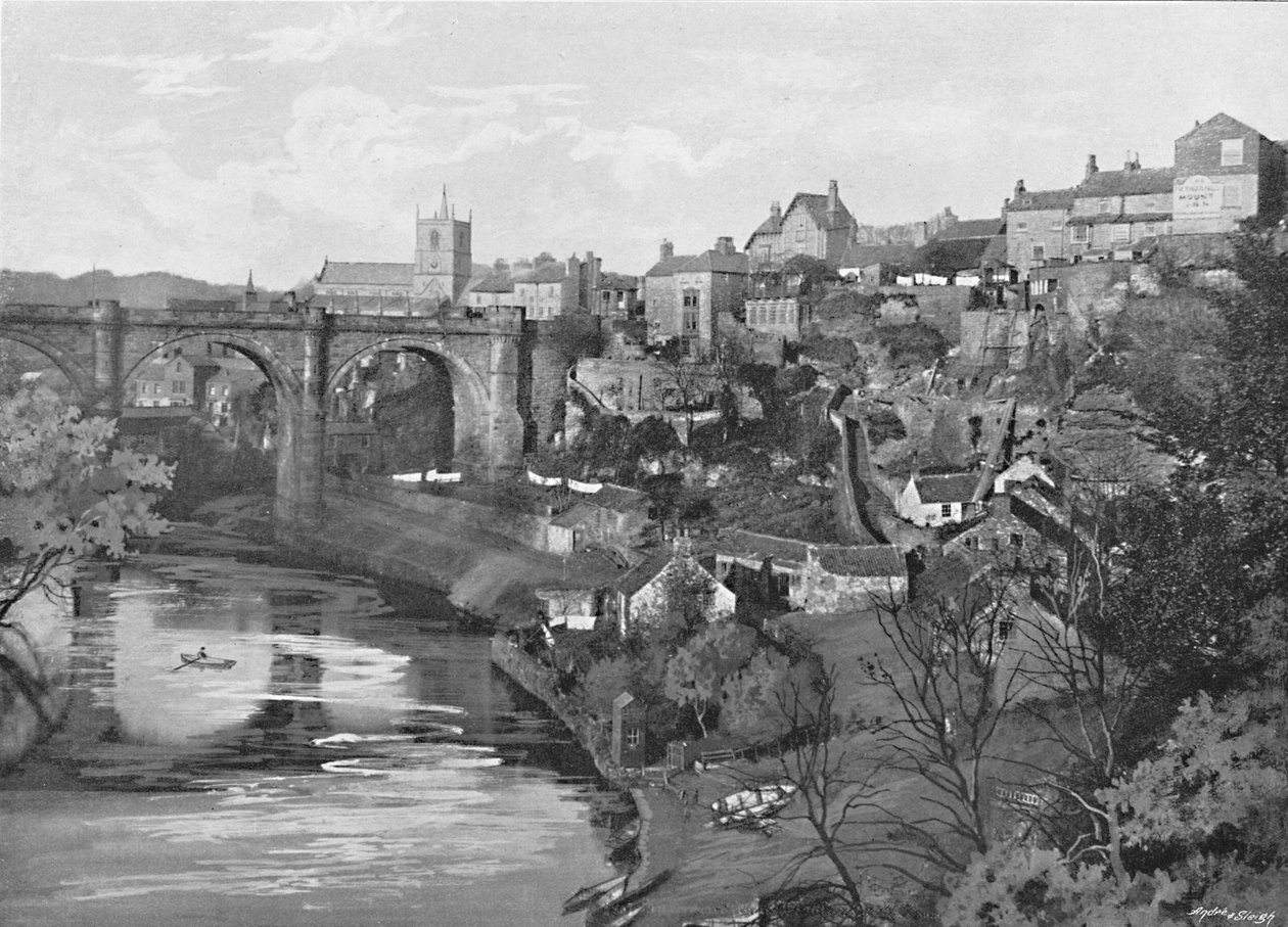Knaresborough, desde el Castillo, c1896 de Poulton and Co