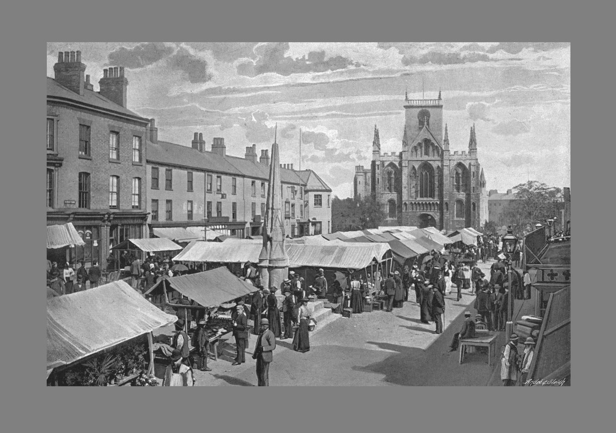 Plaza del Mercado, Selby, c. 1900 de Poulton and Co