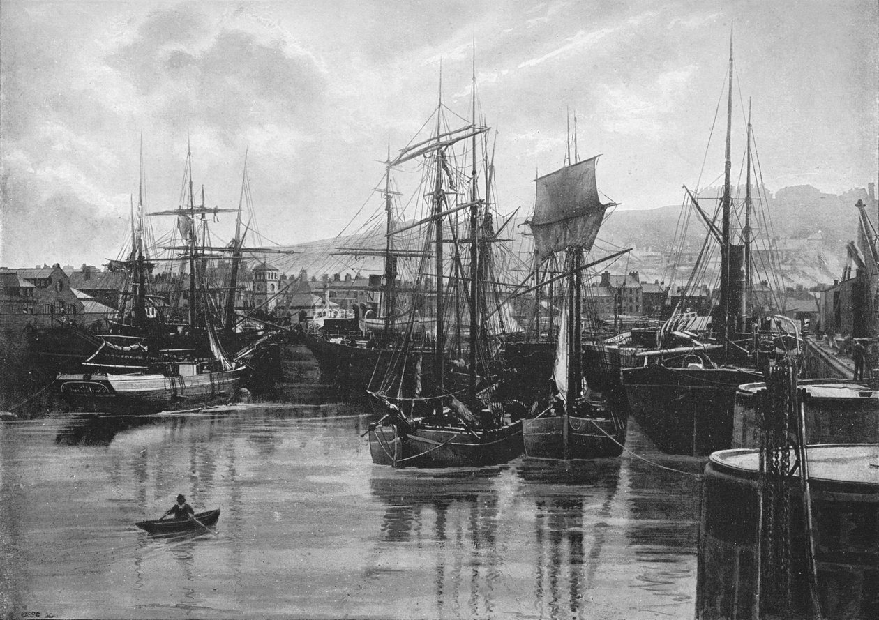 Los muelles, Whitehaven, c1896 de Poulton and Co