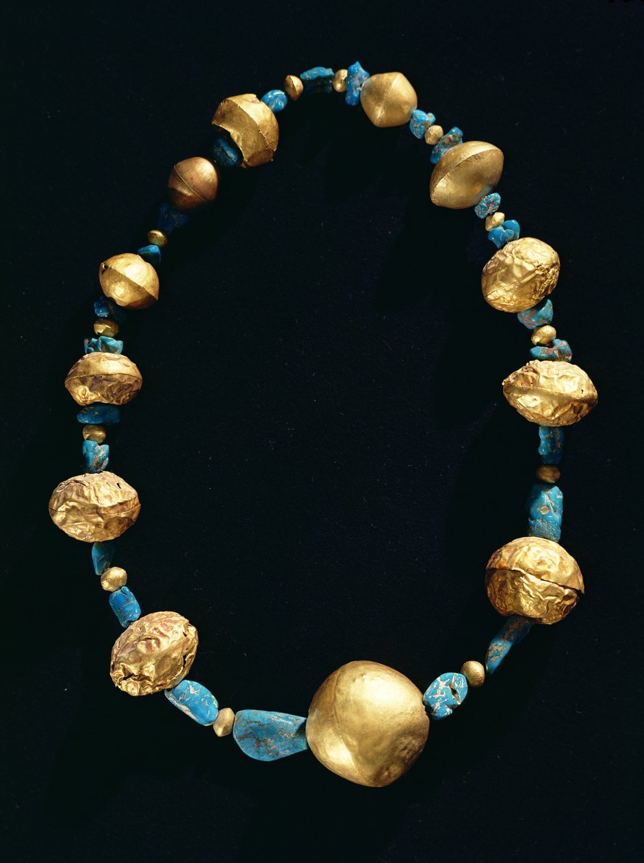 Collar (turquesa y oro) de Pre Columbian