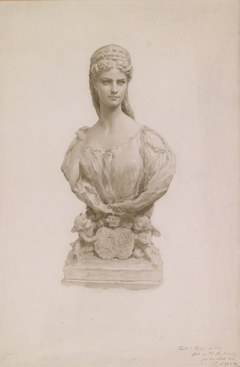 Busto de retrato de la emperatriz Isabel de Austria de Prosper d