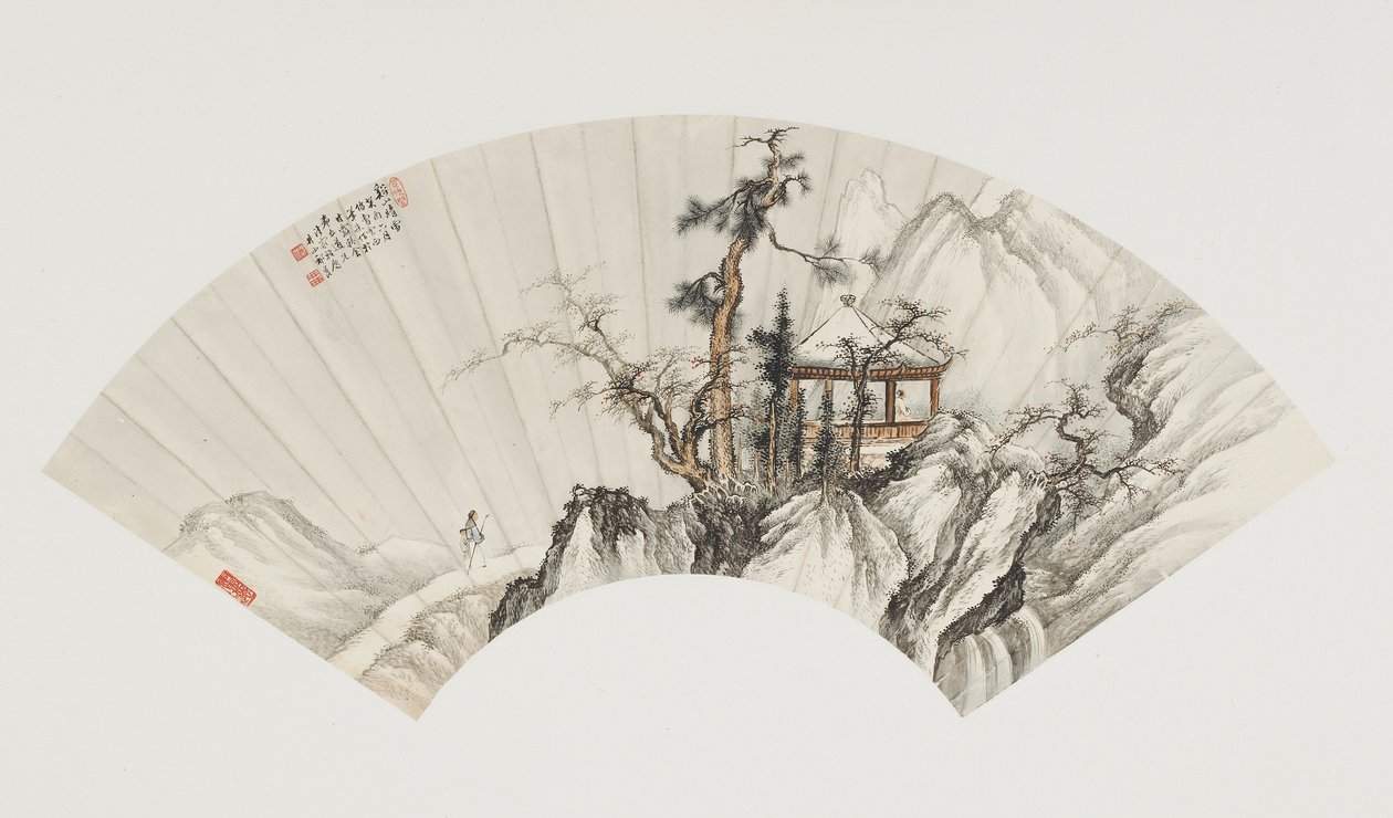 Pabellón en las Montañas de Invierno, China, Período Moderno, 1933 de Qi Kun
