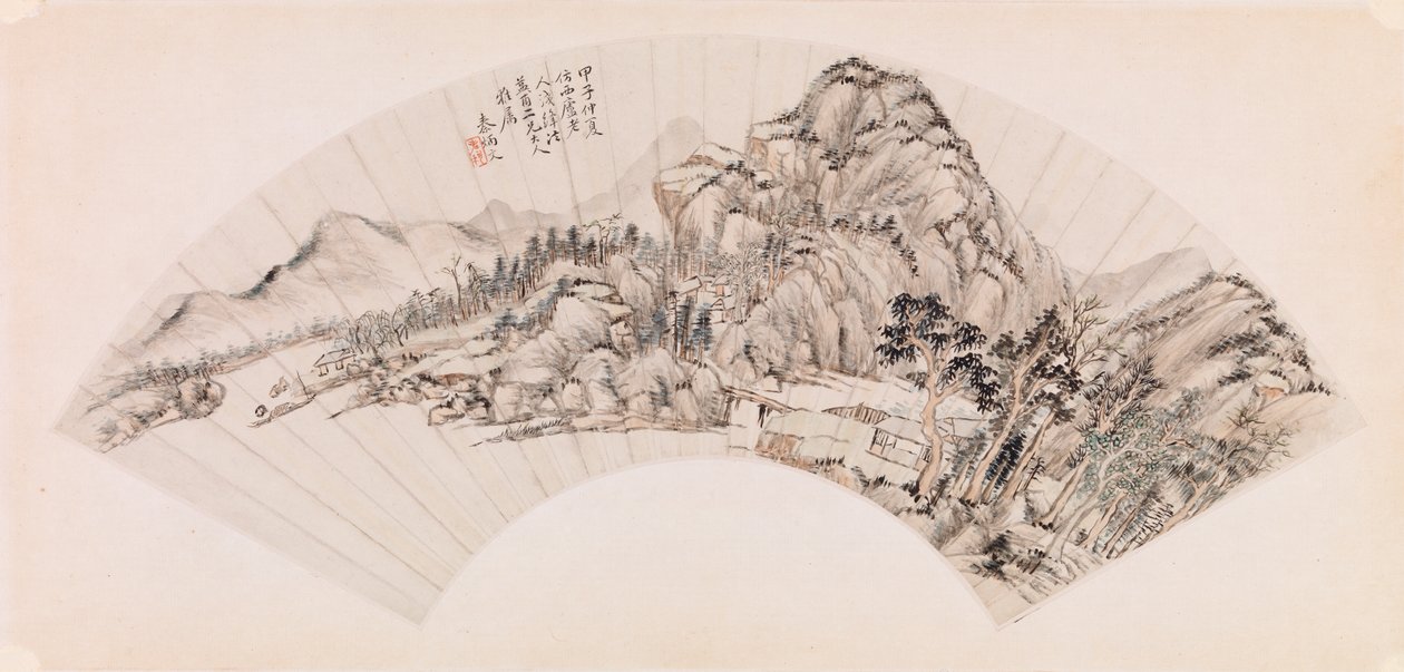Abanico - Paisaje de Qin Bingwen