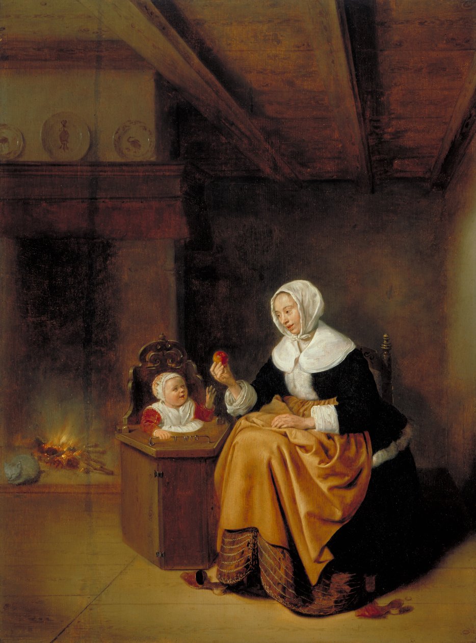 Madre e hijo en un interior, c.1660 de Quiringh Van Brekelenkam