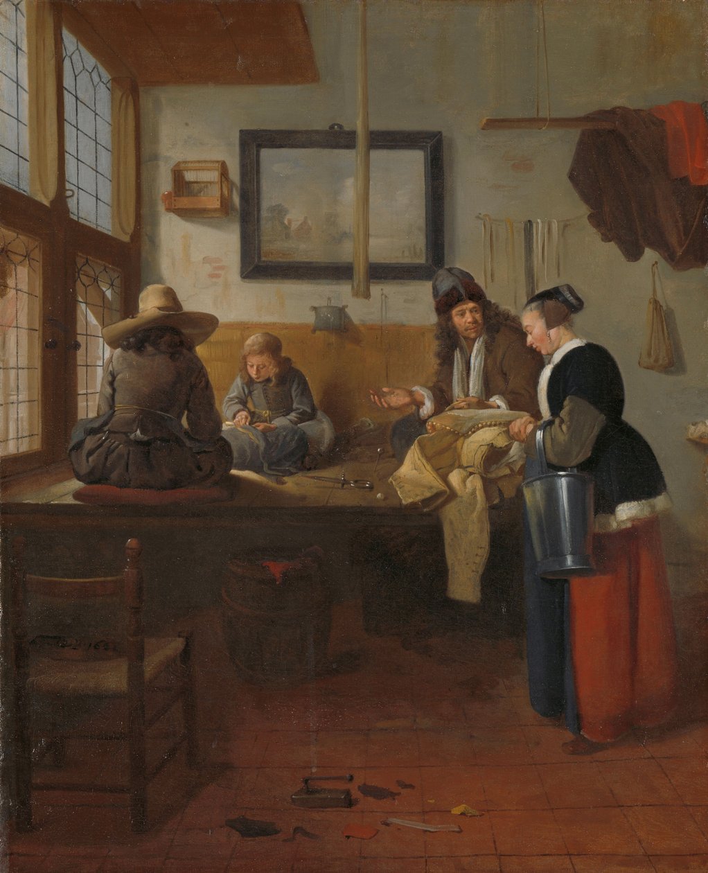 El taller del sastre, 1661 de Quiringh Van Brekelenkam