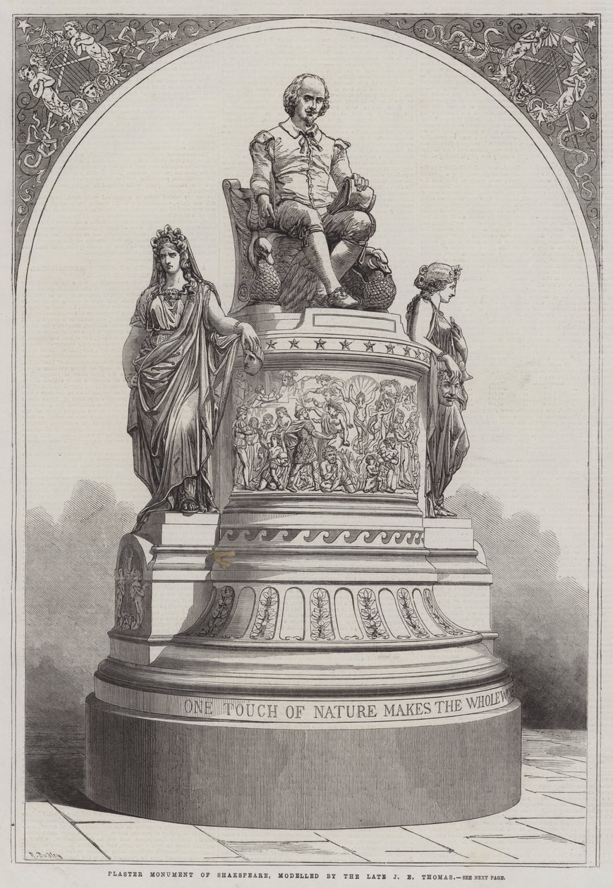 Monumento de yeso de Shakespeare, modelado por el difunto J E Thomas de R. Dudley