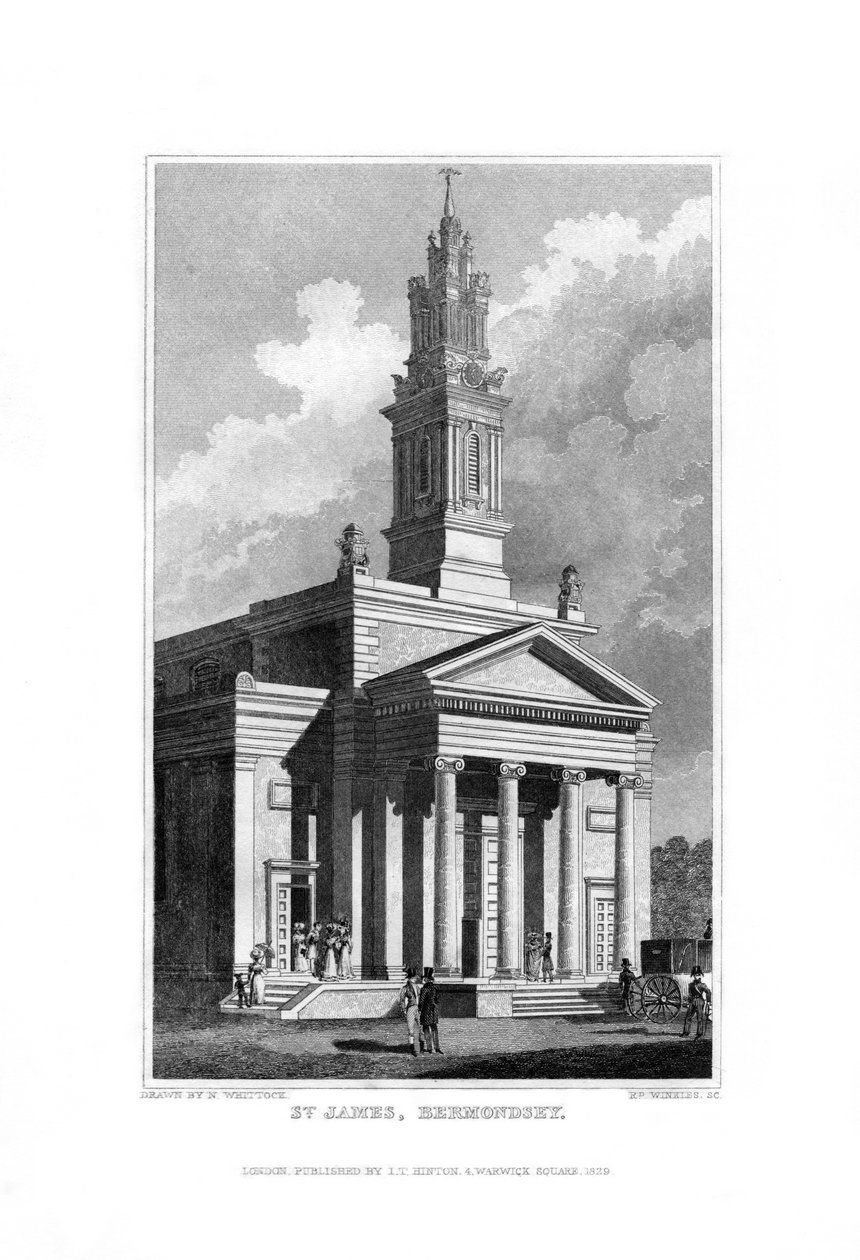 San Jaime, Bermondsey, Surrey, 1829 de R. Winkles