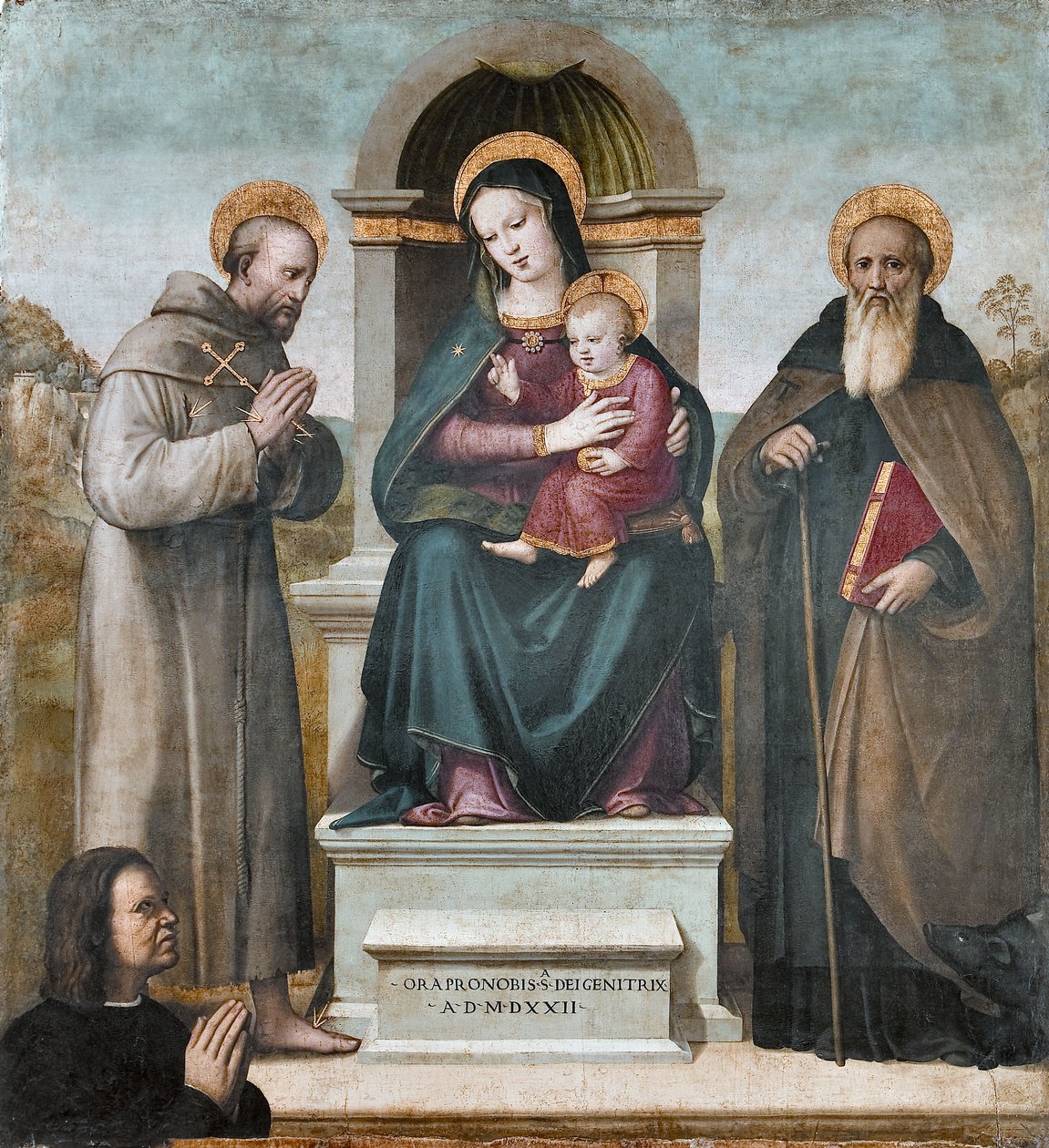 Madonna en el trono con el Niño y santos de Raffaello Piccinelli