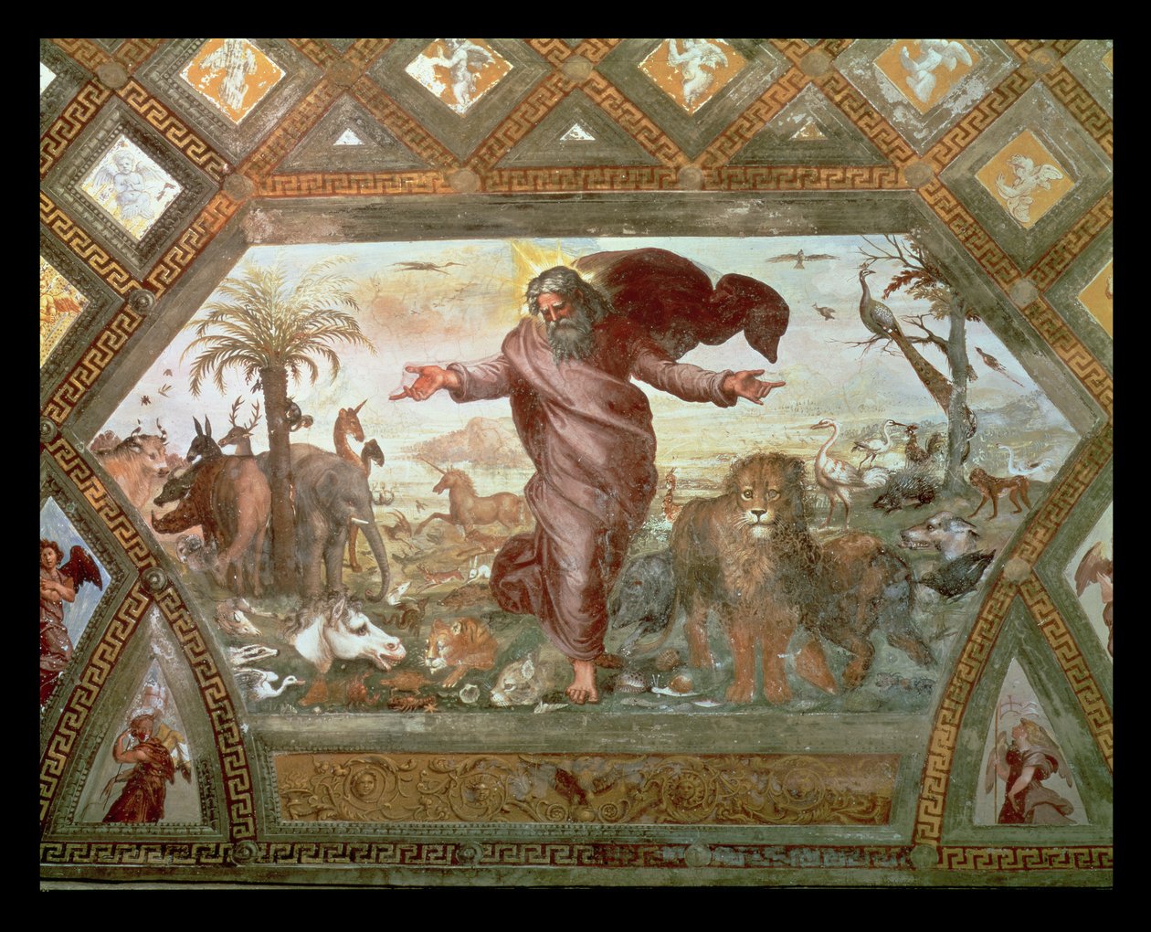 Dios creando la Tierra de Raffaello Sanzio Raphael