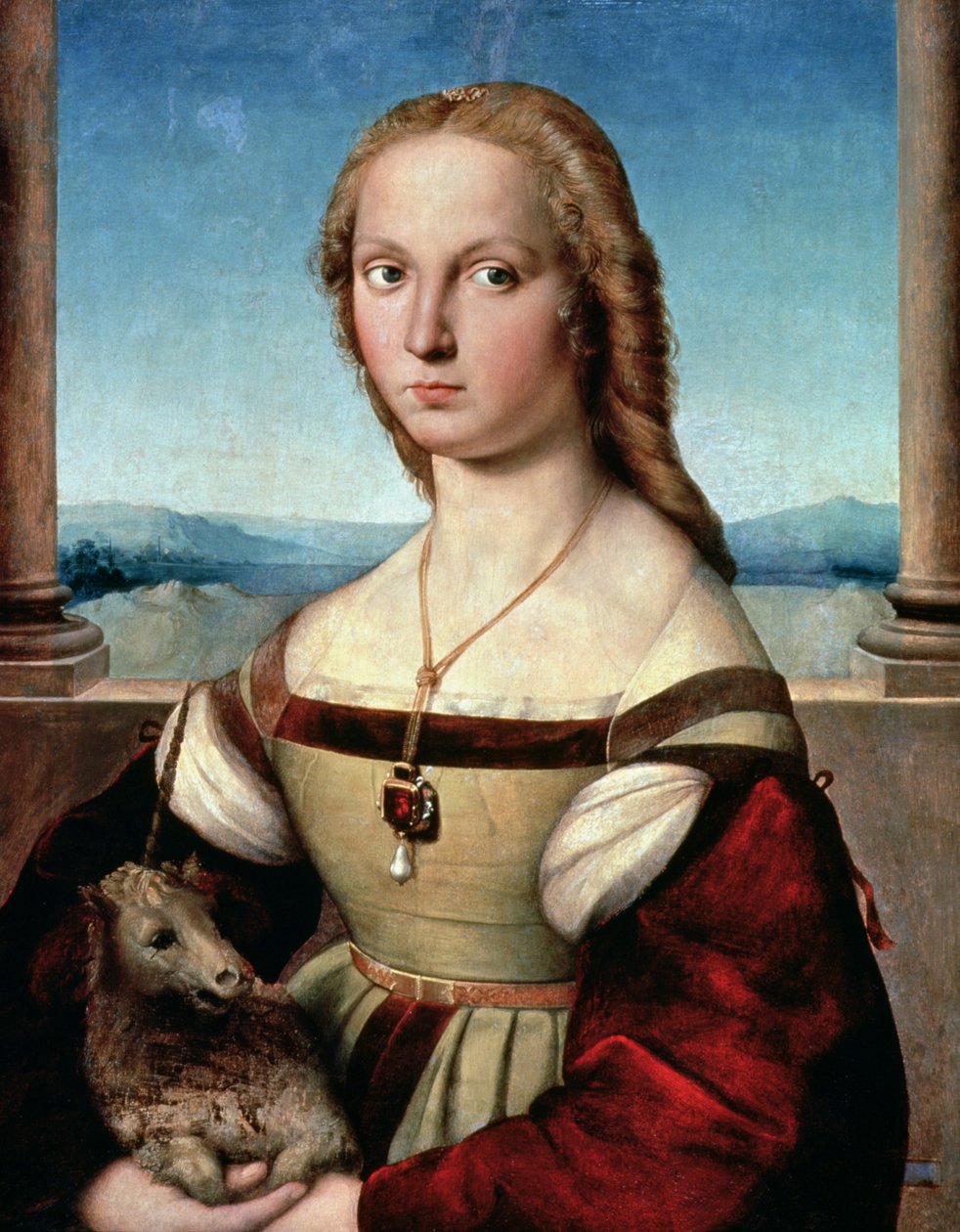 Retrato de una dama con un unicornio, c.1505-6 de Raffaello Sanzio Raphael