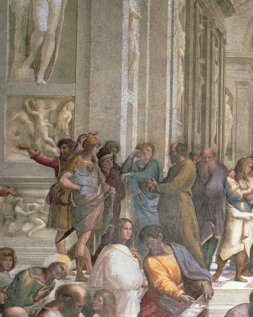 La Escuela de Atenas, de la Stanza della Segnatura, 1510-11 (detalle) de Raffaello Sanzio Raphael