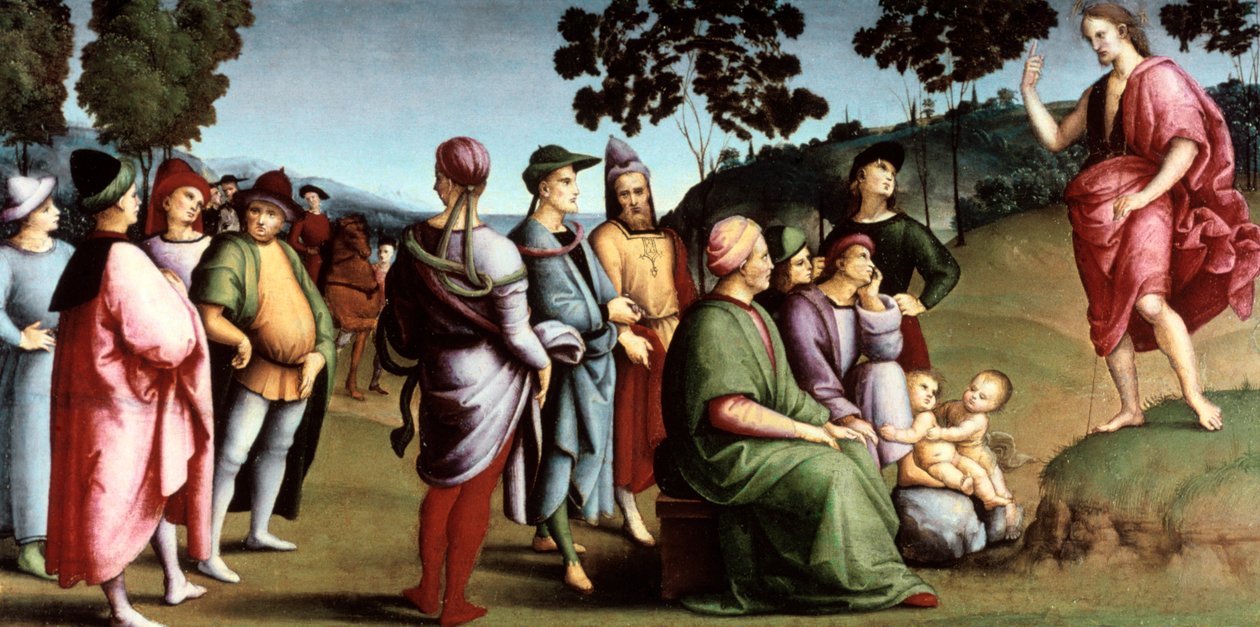 San Juan Bautista predicando, 1505 de Raffaello Sanzio Raphael