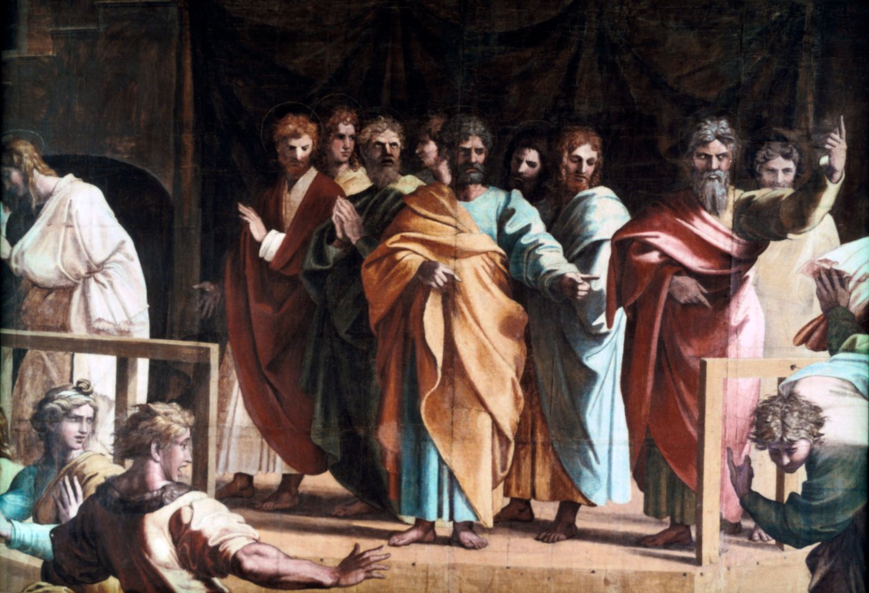 La muerte de Ananías, 1515 de Raffaello Sanzio Raphael