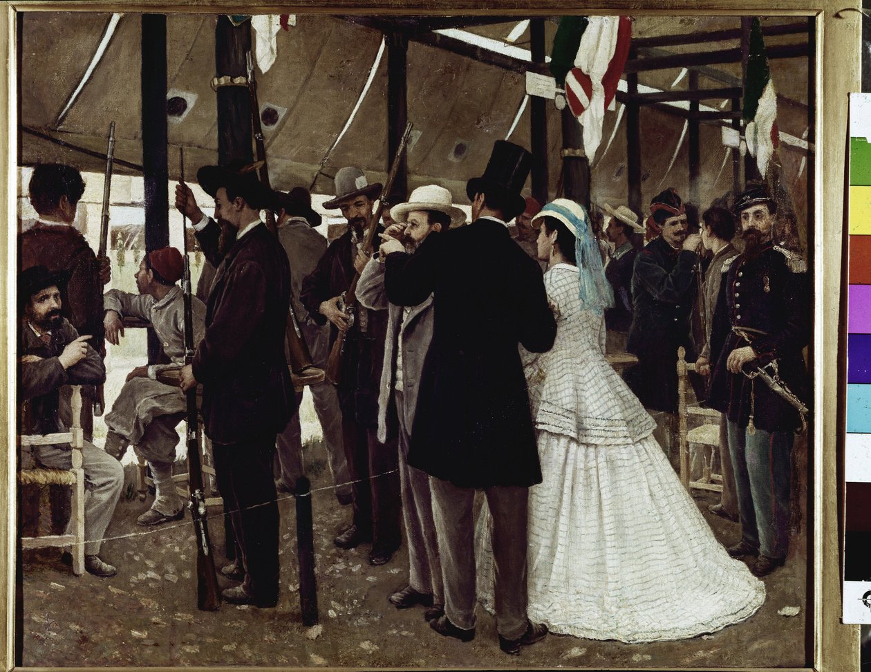 Patriotas disparando rifles de Raffaello Sernesi