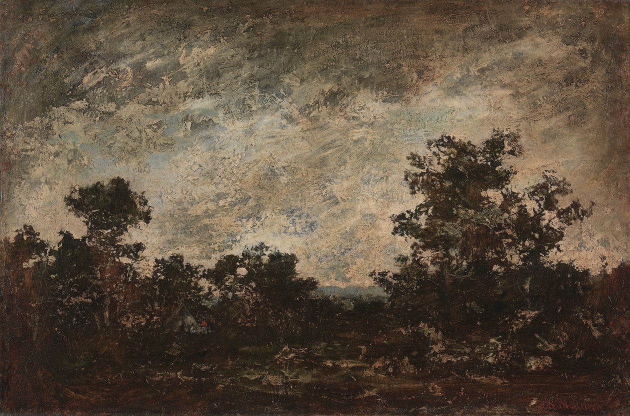 Campamento indio, c.1890 (óleo sobre lienzo) de Ralph Albert Blakelock