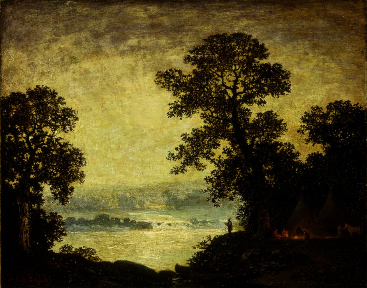 Luz de luna, campamento indio, 1885-1889 de Ralph Albert Blakelock