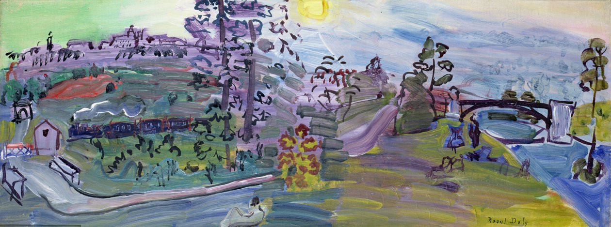 Paisaje en Langres, c.1933 (óleo sobre lienzo) de Raoul Dufy