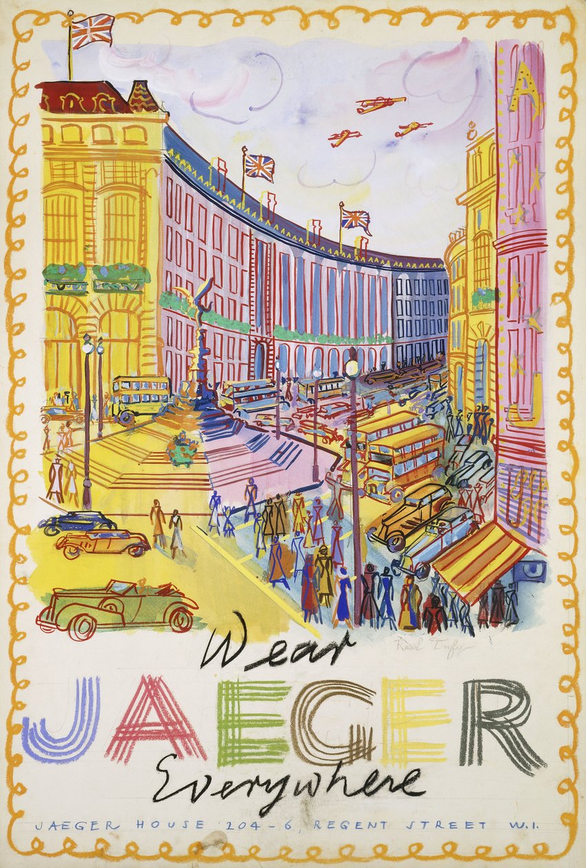 Regent Street, c.1936 (gouache sobre papel) de Raoul Dufy