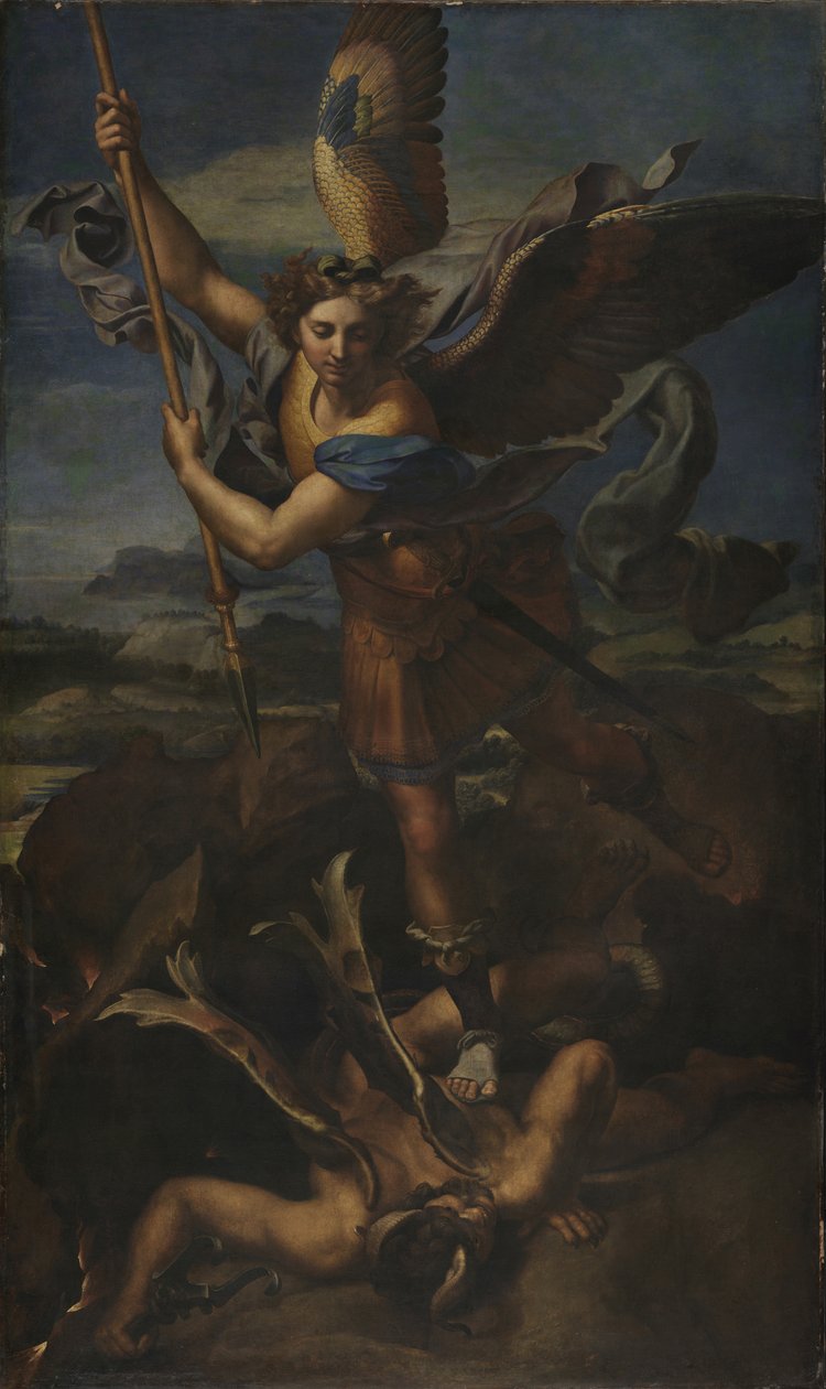 San Miguel venciendo a Satanás de Raffaello Sanzio Raphael