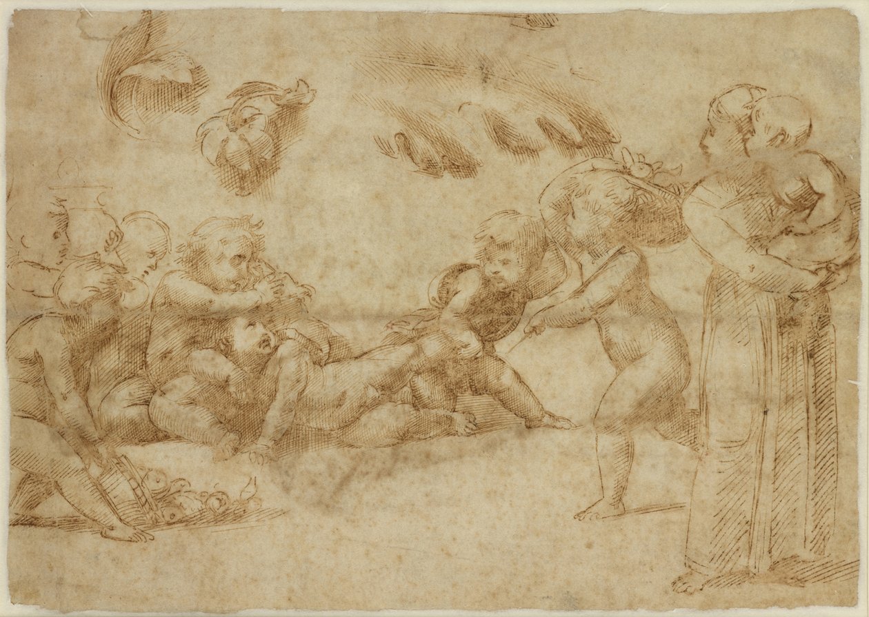 Verso: Amorini jugando, WA1846.169 de Raffaello Sanzio Raphael