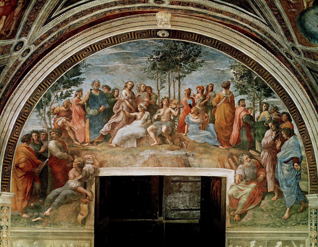 El Parnaso, de la Stanza delle Segnatura, 1510-11 de Raffaello Sanzio Raphael