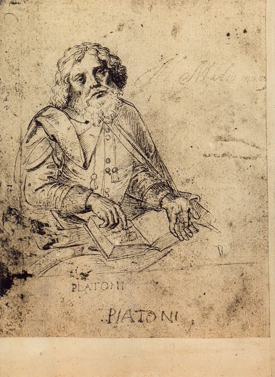 Retrato de Platón; dibujo de Rafael, Gallerie dell