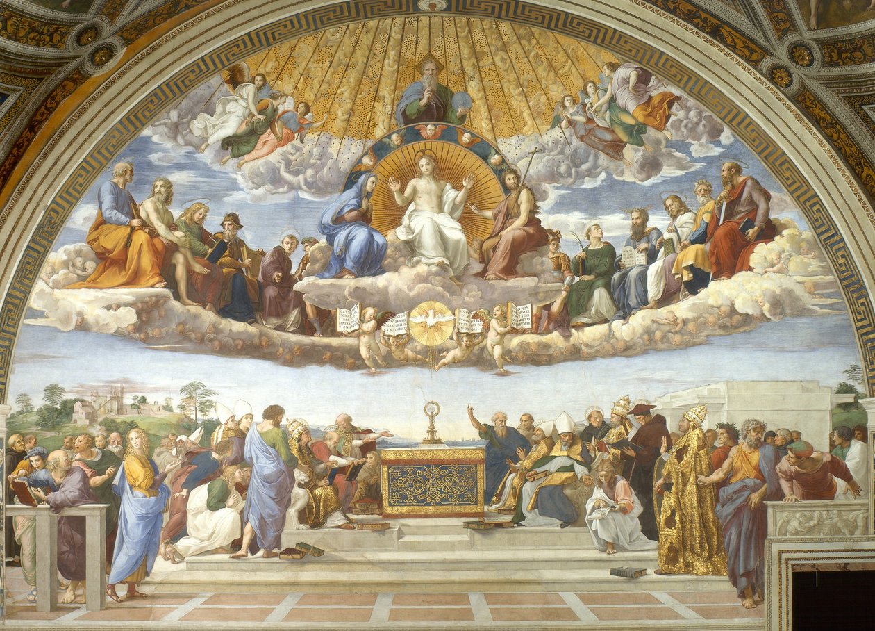 Disputa, de la Stanza della Segnatura de Raphael
