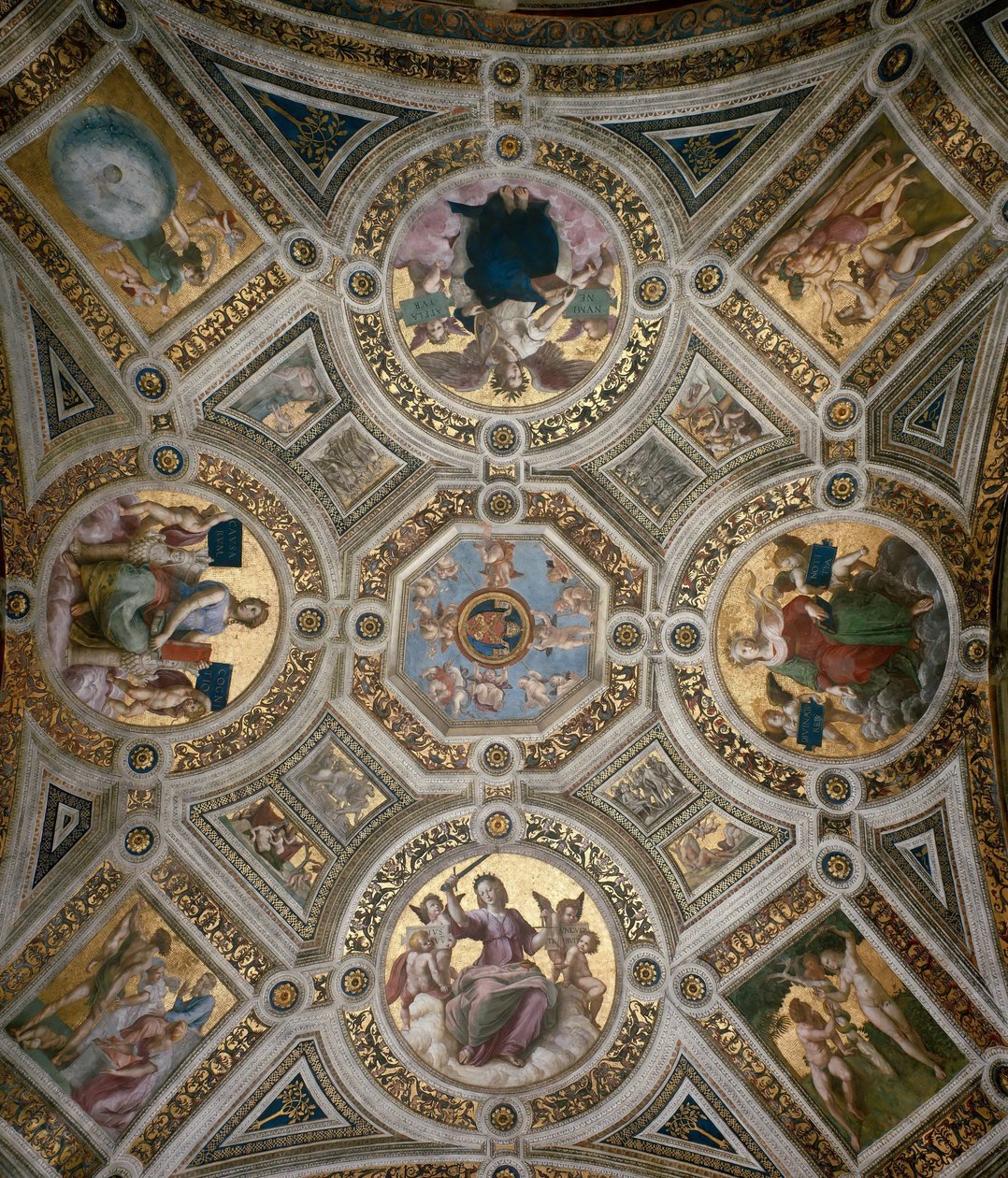 Techo en la Stanza della Segnatura, ca. 1510-1511 de Raphael
