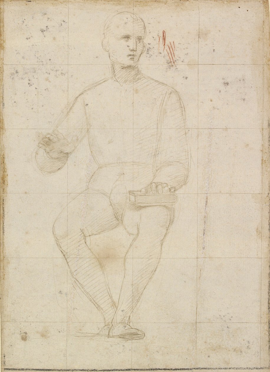 Estudio de un hombre sentado de Raphael