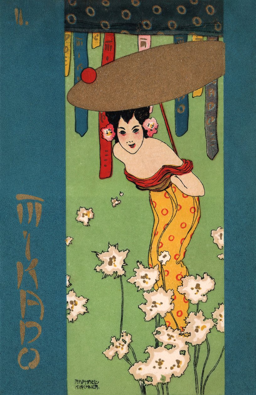 Geisha, c.1900 (ilustración) de Raphael Kirchner