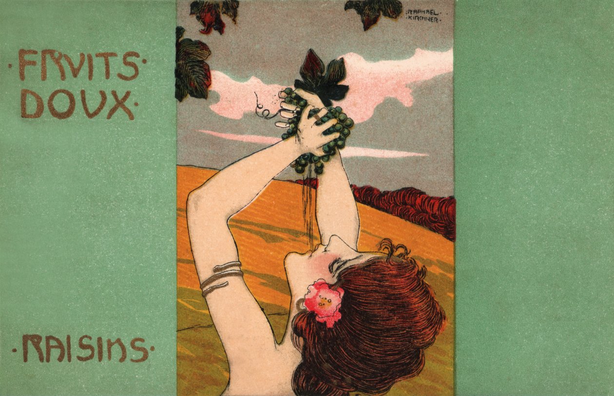 Uvas, c.1900 (ilustración) de Raphael Kirchner