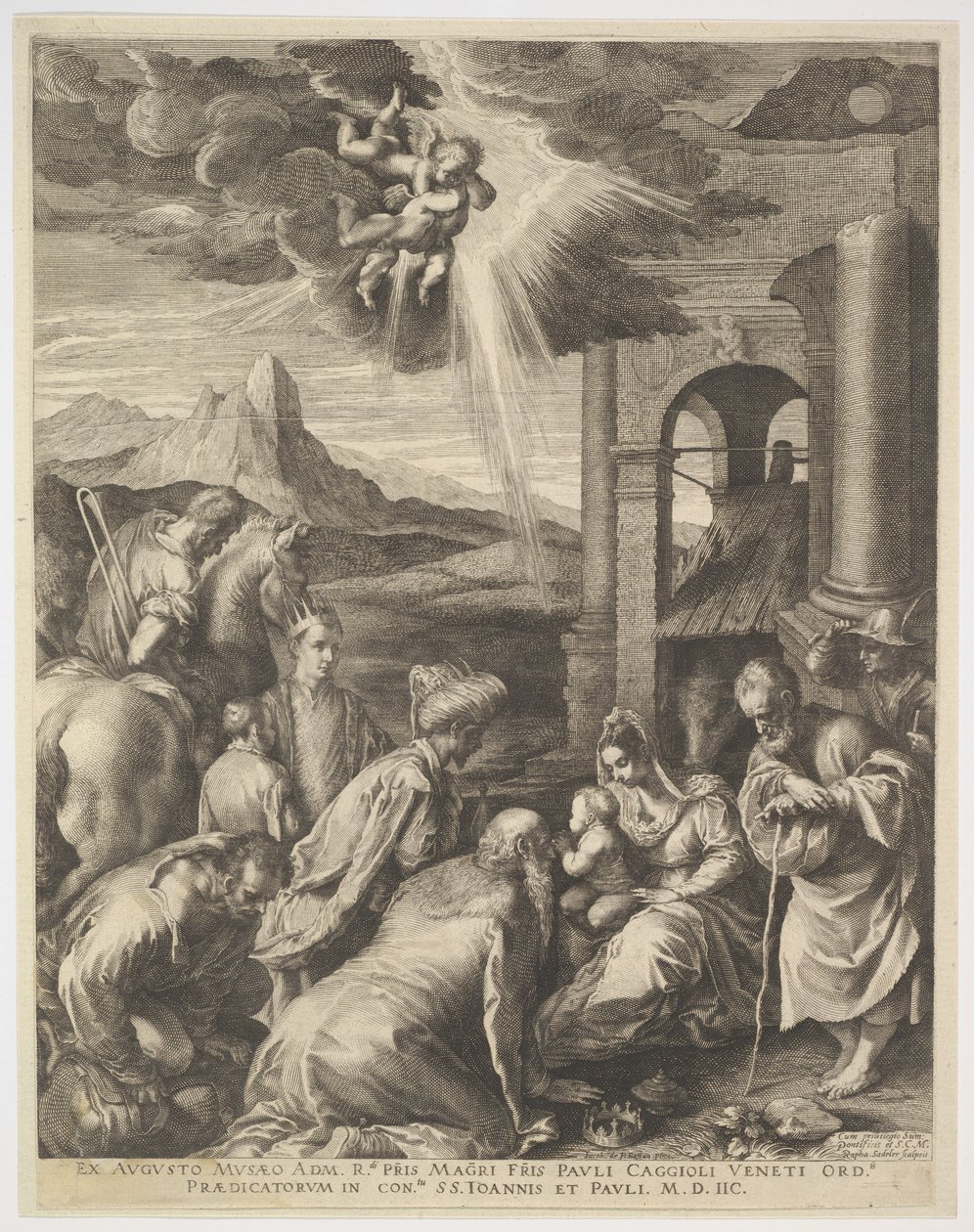 Adoración de los Magos, 1598 de Raphael Sadeler