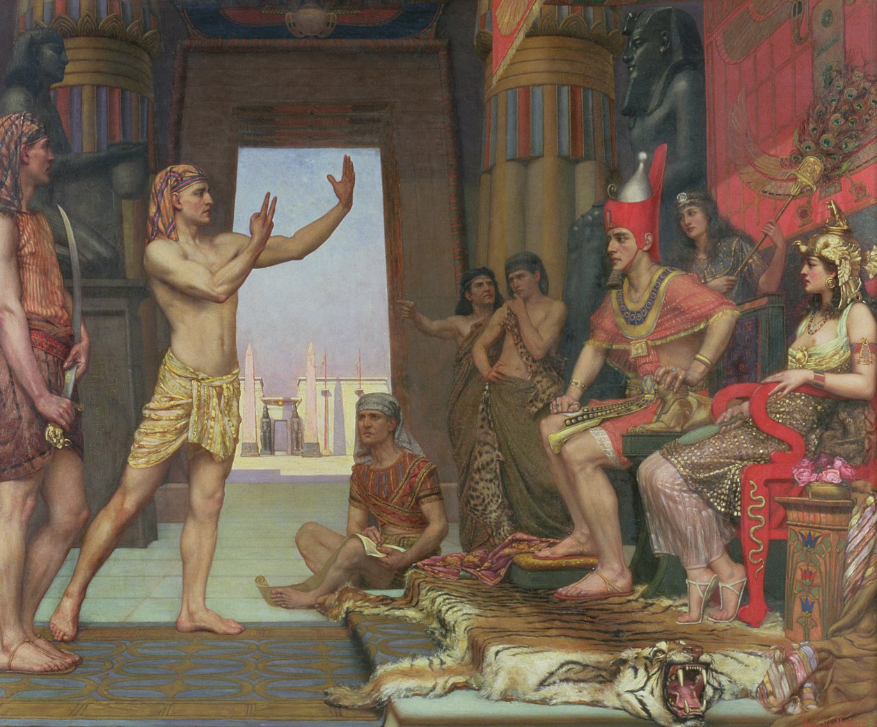José interpretando el sueño del faraón, 1894 de Reginald Arthur