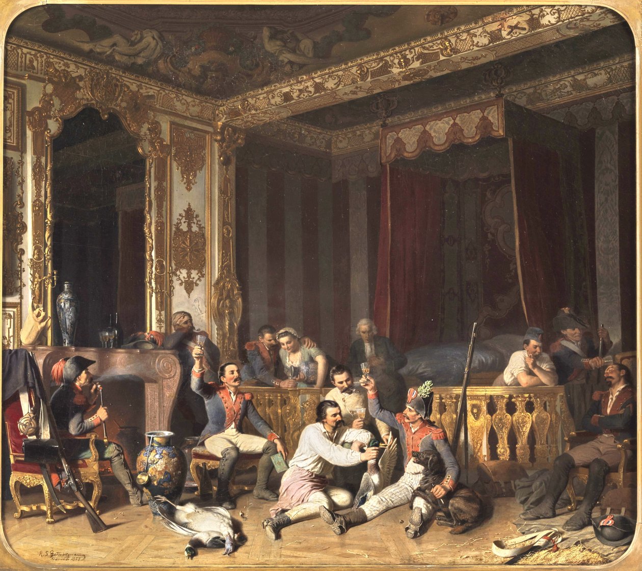 Ocupación de un castillo por soldados franceses de Reinhard Sebastian Zimmermann