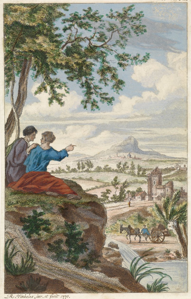 Las figuras se asoman a un paisaje de Reinier Vinkeles (I)