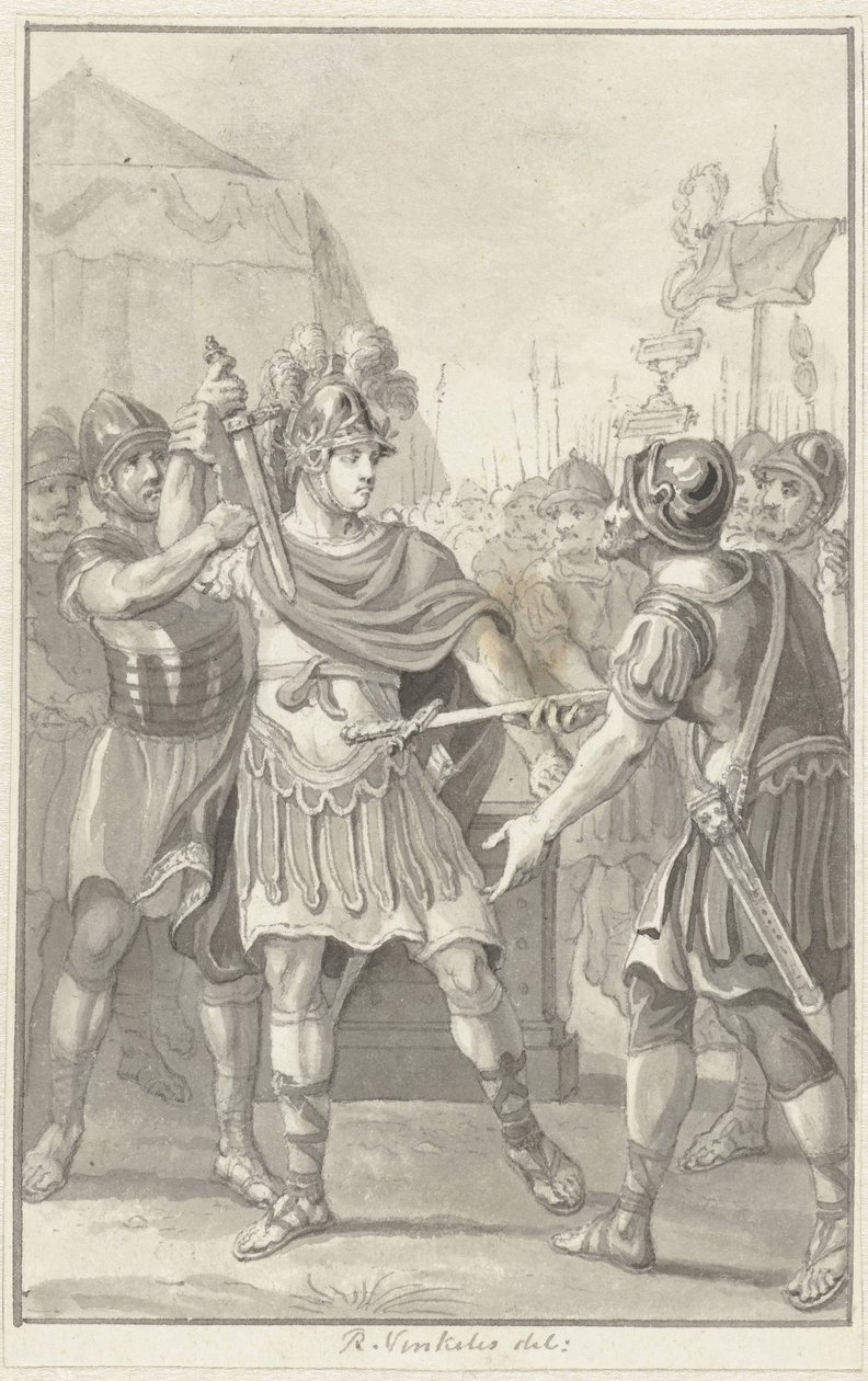 Germánico jura lealtad a Tiberio de Reinier Vinkeles (I)