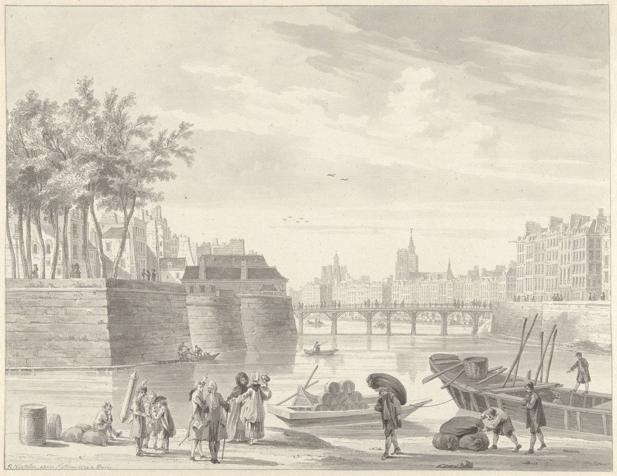 Vista del Pont Rouge, París de Reinier Vinkeles (I)